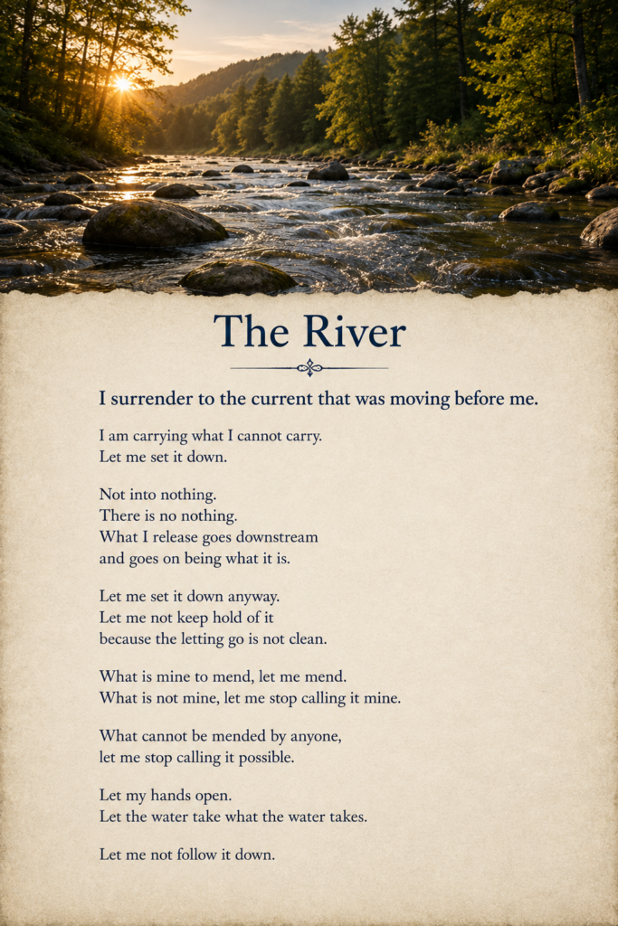 Prayer card of "The River" by Eliyahu Ner HaDarshan.